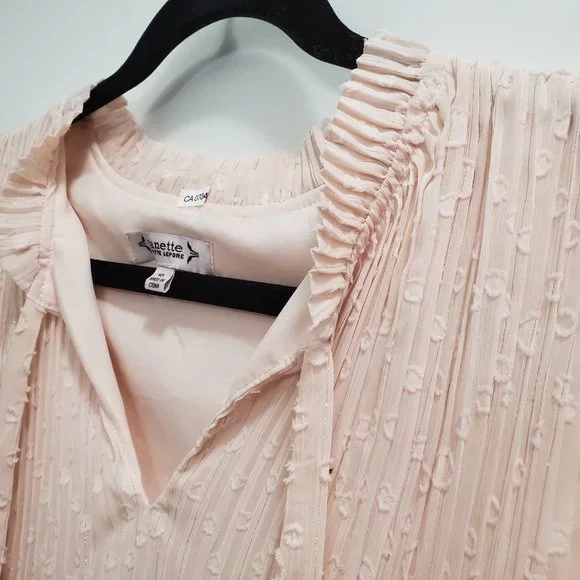 Nanette Lepore Blush Pink Sparkle Chiffon Midi-Length Cocktail Dress NWT - Picture 5 of 15